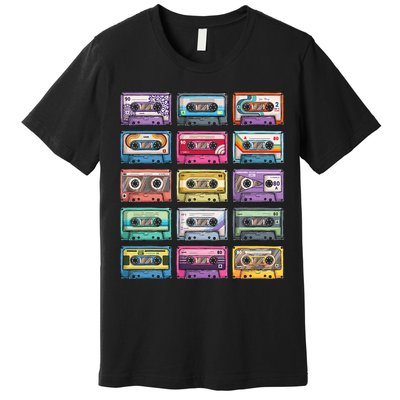 Vintage Cassette Tapes Collection 80s 90s Music Mixtape Premium T-Shirt