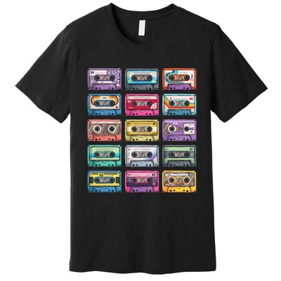 Vintage Cassette Tapes Collection 80s 90s Music Mixtape Premium T-Shirt