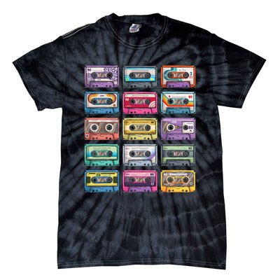 Vintage Cassette Tapes Collection 80s 90s Music Mixtape Tie-Dye T-Shirt