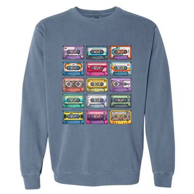 Vintage Cassette Tapes Collection 80s 90s Music Mixtape Garment-Dyed Sweatshirt