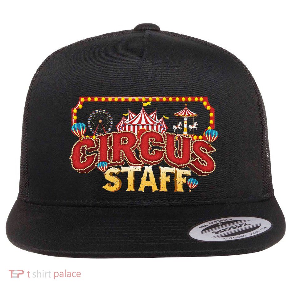 Vintage Circus Themed Birthday Party Event Circus Staff Flatbill Hat