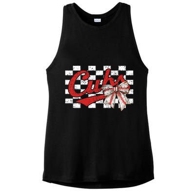 Vintage Cubs Throwback  Ladies PosiCharge Tri-Blend Wicking Tank