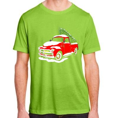 Vintage Christmas Tree Truck Funny Retro Xmas Gift Adult ChromaSoft Performance T-Shirt