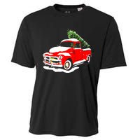 Vintage Christmas Tree Truck Funny Retro Xmas Gift Cooling Performance Crew T-Shirt