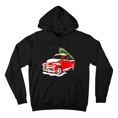 Vintage Christmas Tree Truck Funny Retro Xmas Gift Hoodie