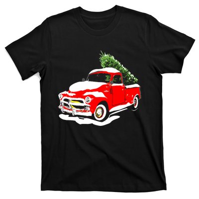 Vintage Christmas Tree Truck Funny Retro Xmas Gift T-Shirt