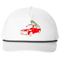 Vintage Christmas Tree Truck Funny Retro Xmas Gift Snapback Five-Panel Rope Hat