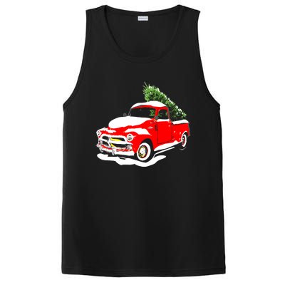 Vintage Christmas Tree Truck Funny Retro Xmas Gift PosiCharge Competitor Tank