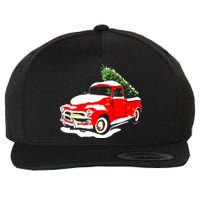 Vintage Christmas Tree Truck Funny Retro Xmas Gift Wool Snapback Cap