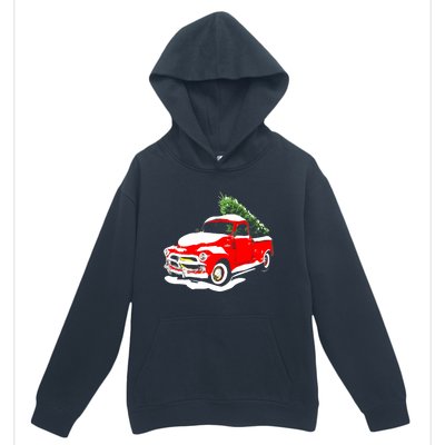 Vintage Christmas Tree Truck Funny Retro Xmas Gift Urban Pullover Hoodie