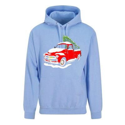 Vintage Christmas Tree Truck Funny Retro Xmas Gift Unisex Surf Hoodie