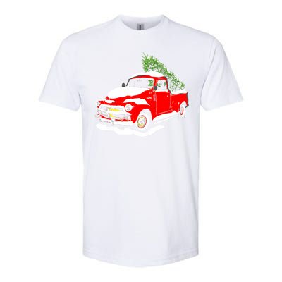 Vintage Christmas Tree Truck Funny Retro Xmas Gift Softstyle CVC T-Shirt