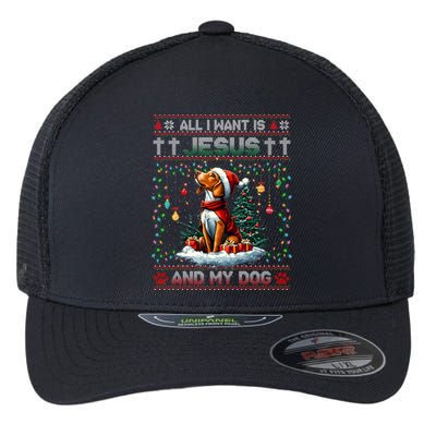 Vizsla Christmas Tree Lights Decorations Dog Lover Xmas Flexfit Unipanel Trucker Cap