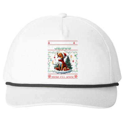 Vizsla Christmas Tree Lights Decorations Dog Lover Xmas Snapback Five-Panel Rope Hat