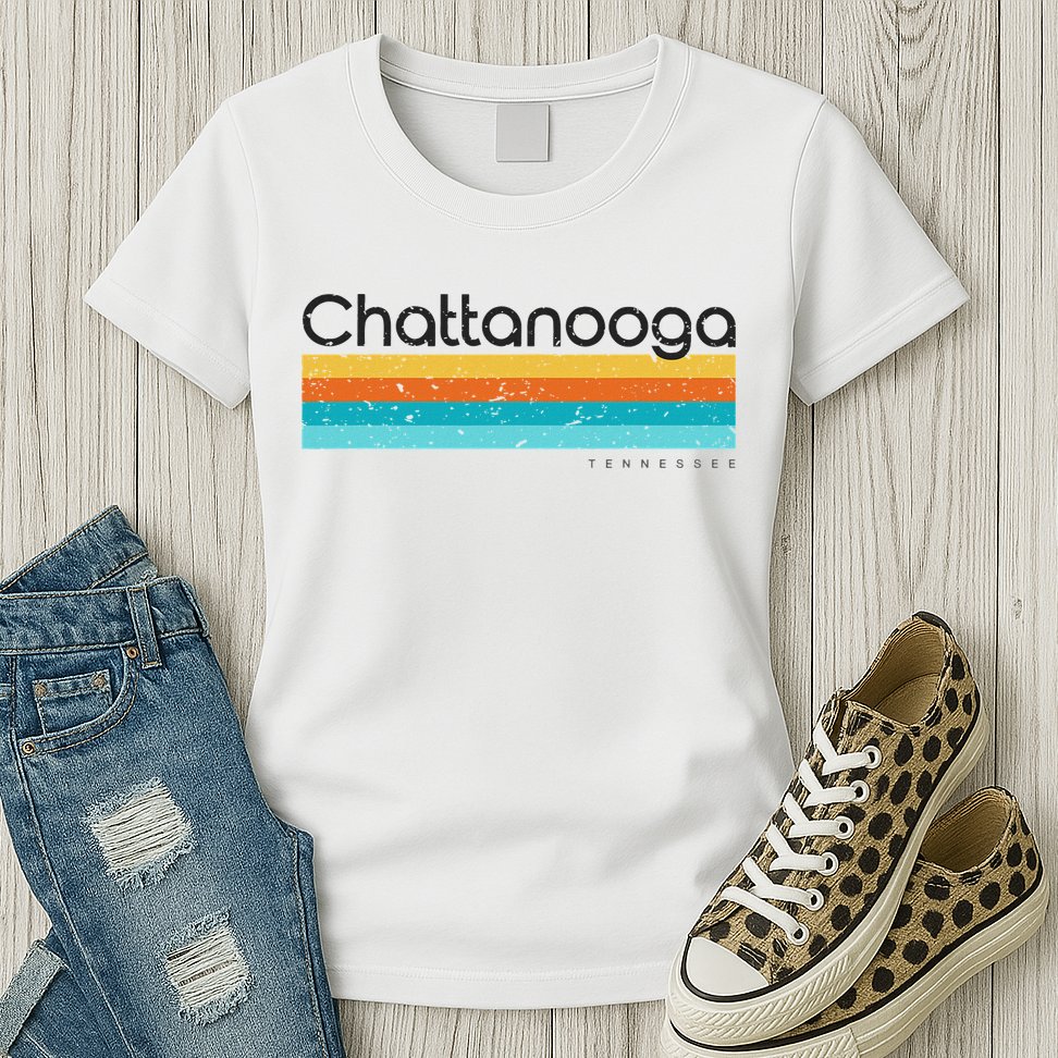 Vintage Chattanooga Tn Tennessee Usa Retro Design Womens T-Shirt