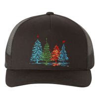 Vintage Christmas Trees Hand Drawing Christmas Trees Yupoong Adult 5-Panel Trucker Hat