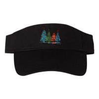 Vintage Christmas Trees Hand Drawing Christmas Trees Valucap Bio-Washed Visor