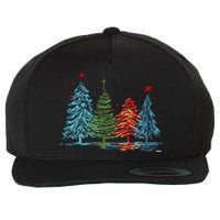 Vintage Christmas Trees Hand Drawing Christmas Trees Wool Snapback Cap