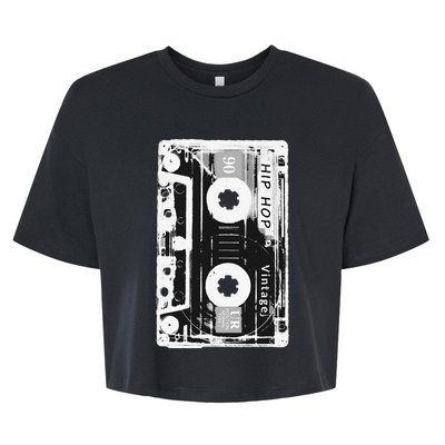 Vintage Cassette Tape Hip Hop Music 80s 90s Bella+Canvas Jersey Crop Tee