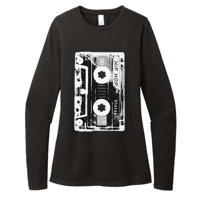 Vintage Cassette Tape Hip Hop Music 80s 90s Womens CVC Long Sleeve Shirt