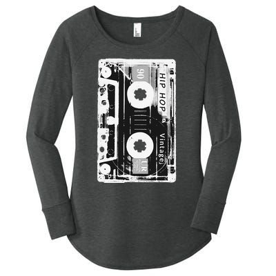 Vintage Cassette Tape Hip Hop Music 80s 90s Women's Perfect Tri Tunic Long Sleeve Shirt