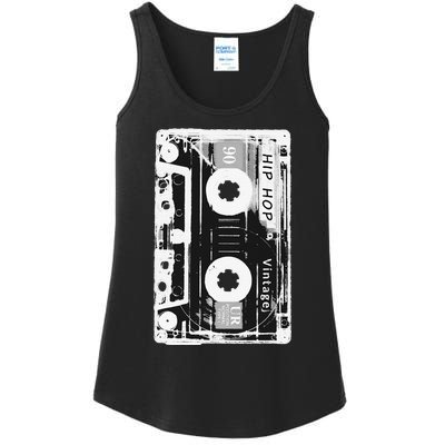 Vintage Cassette Tape Hip Hop Music 80s 90s Ladies Essential Tank