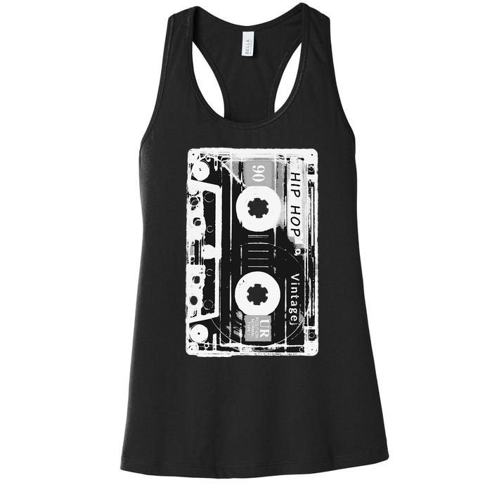 Vintage Cassette Tape Hip Hop Music 80s 90s Women's Racerback Tank