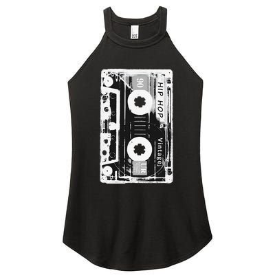 Vintage Cassette Tape Hip Hop Music 80s 90s Women's Perfect Tri Rocker Tank