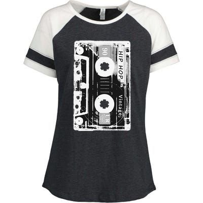 Vintage Cassette Tape Hip Hop Music 80s 90s Enza Ladies Jersey Colorblock Tee