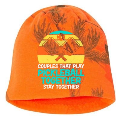 Vintage Couples That Play Pickleball Together Stay Together Gift Kati - Camo Knit Beanie