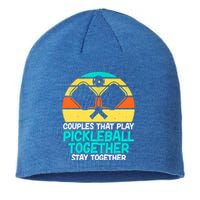 Vintage Couples That Play Pickleball Together Stay Together Gift Sustainable Beanie