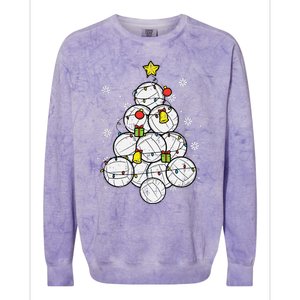 Volleyball Christmas Tree Ornament for Sports Enthusiasts Colorblast Crewneck Sweatshirt