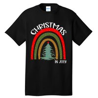 Vintage Christmas Tree Rainbow Christmas In July Tall T-Shirt