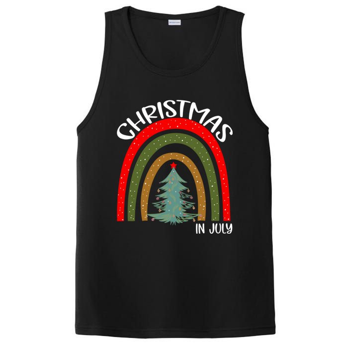 Vintage Christmas Tree Rainbow Christmas In July PosiCharge Competitor Tank