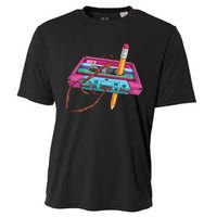 Vintage Cassette Tape Pencil 70S 80S 90S Music Mixtape Cooling Performance Crew T-Shirt