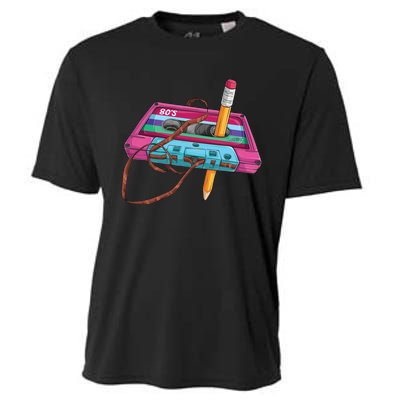 Vintage Cassette Tape Pencil 70S 80S 90S Music Mixtape Cooling Performance Crew T-Shirt