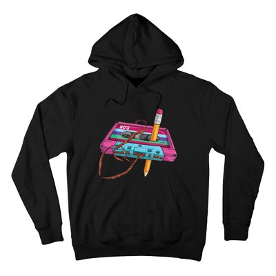 Vintage Cassette Tape Pencil 70S 80S 90S Music Mixtape Hoodie