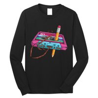 Vintage Cassette Tape Pencil 70S 80S 90S Music Mixtape Long Sleeve Shirt