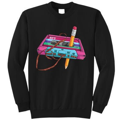 Vintage Cassette Tape Pencil 70S 80S 90S Music Mixtape Sweatshirt