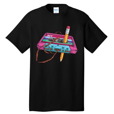 Vintage Cassette Tape Pencil 70S 80S 90S Music Mixtape Tall T-Shirt