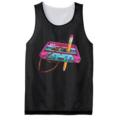 Vintage Cassette Tape Pencil 70S 80S 90S Music Mixtape Mesh Reversible Basketball Jersey Tank