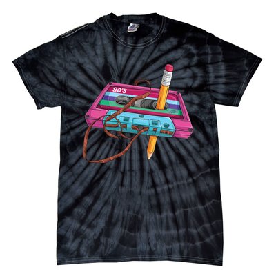 Vintage Cassette Tape Pencil 70S 80S 90S Music Mixtape Tie-Dye T-Shirt