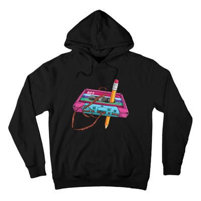 Vintage Cassette Tape Pencil 70S 80S 90S Music Mixtape Tall Hoodie