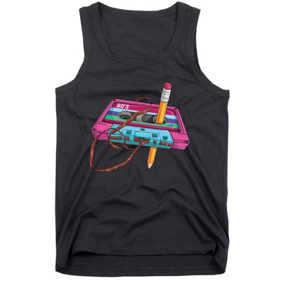 Vintage Cassette Tape Pencil 70S 80S 90S Music Mixtape Tank Top