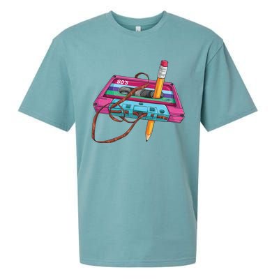 Vintage Cassette Tape Pencil 70S 80S 90S Music Mixtape Sueded Cloud Jersey T-Shirt