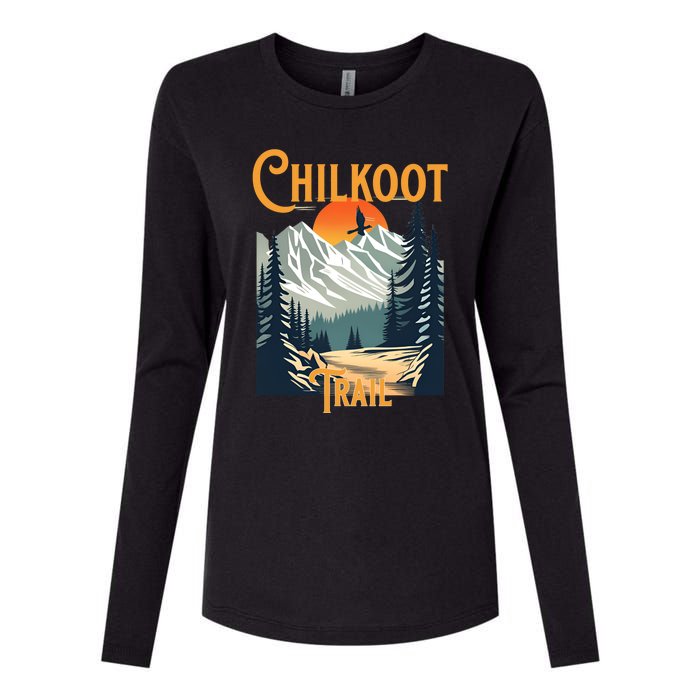 Vintage Chilkoot Trail Souvenir Hiking Womens Cotton Relaxed Long Sleeve T-Shirt