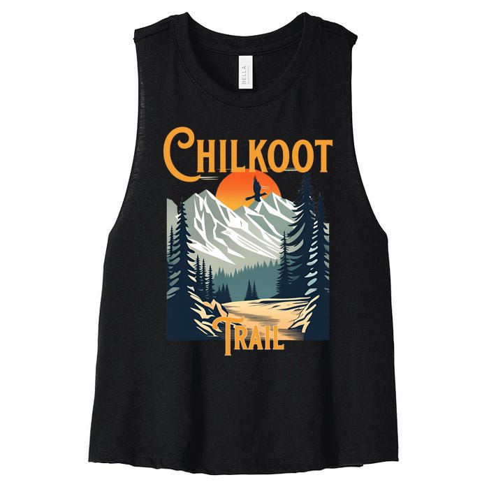 Vintage Chilkoot Trail Souvenir Hiking Women's Racerback Cropped Tank