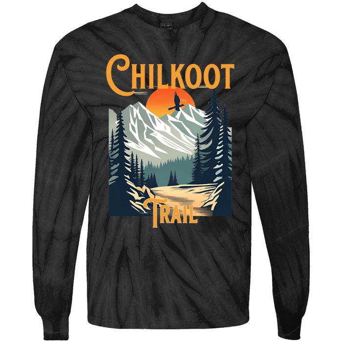 Vintage Chilkoot Trail Souvenir Hiking Tie-Dye Long Sleeve Shirt