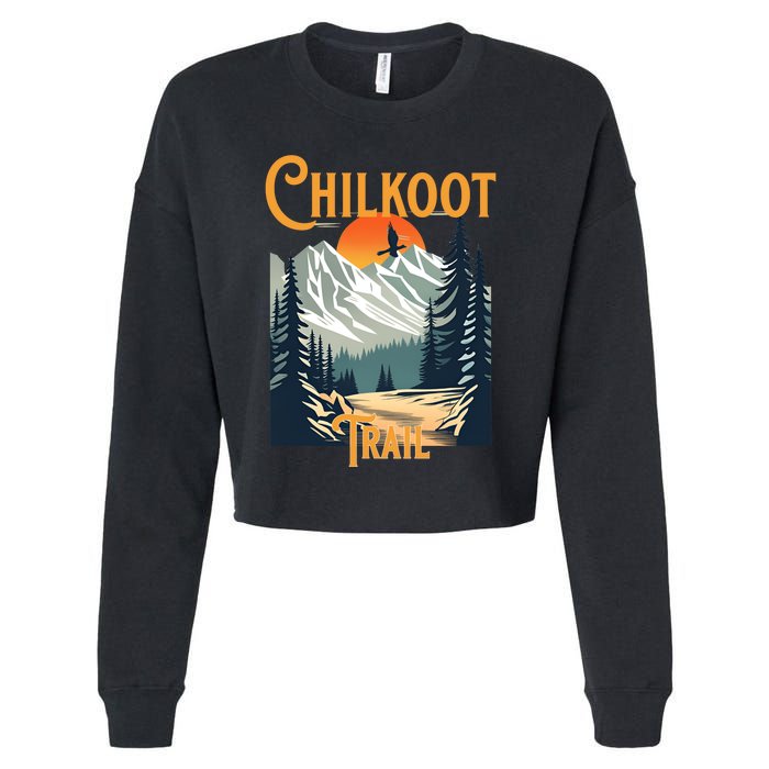 Vintage Chilkoot Trail Souvenir Hiking Cropped Pullover Crew