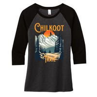 Vintage Chilkoot Trail Souvenir Hiking Women's Tri-Blend 3/4-Sleeve Raglan Shirt